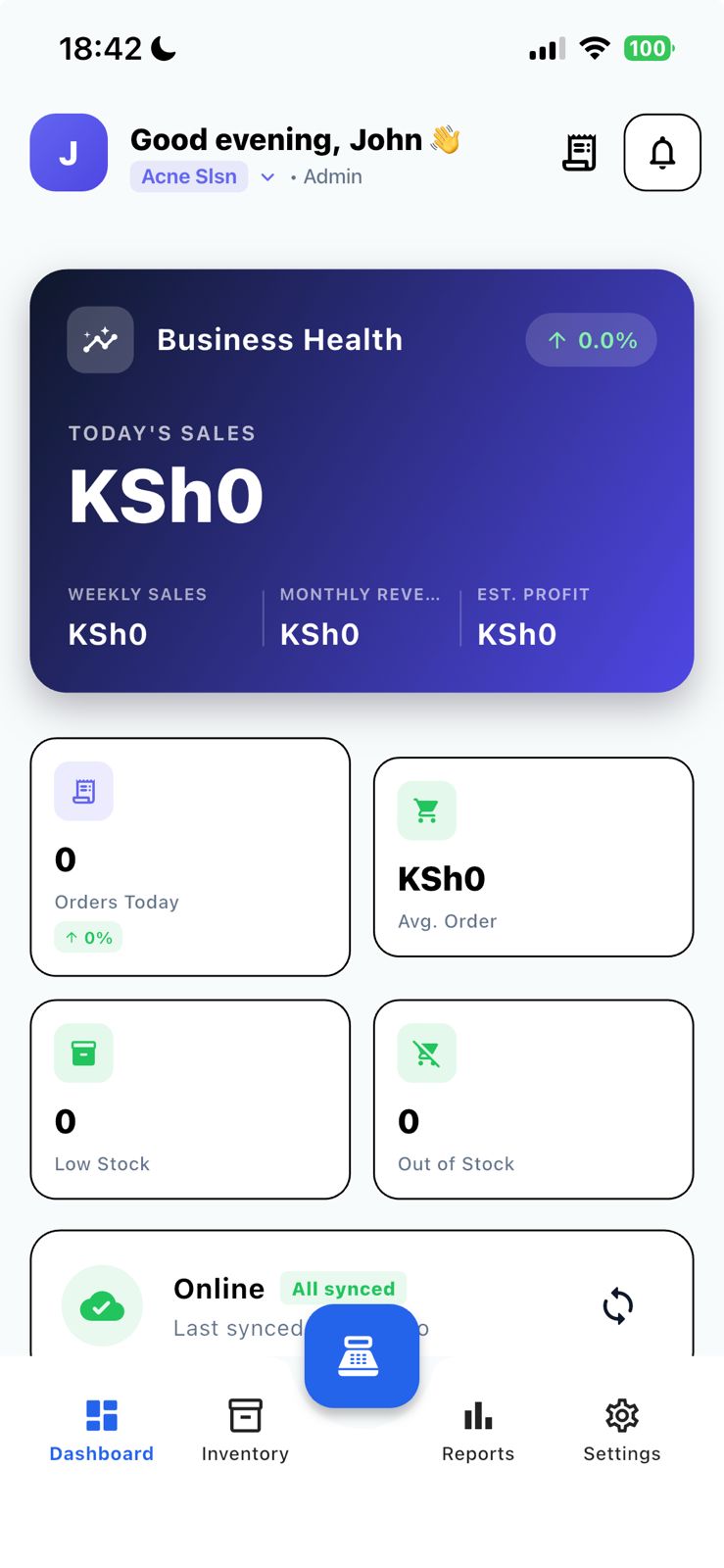 Vendility dashboard business health